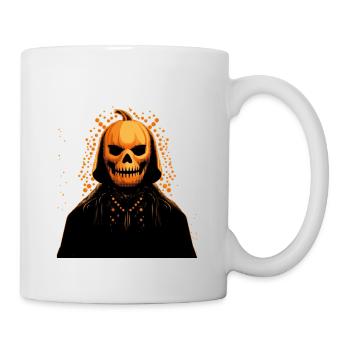 Pumpkin Head Villain wearing cape. Halloween - Mug - white - Right