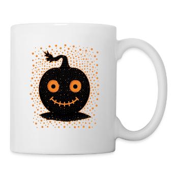 Cute Black Jack o lantern pumpkin, Halloween, - Mug - white - Right
