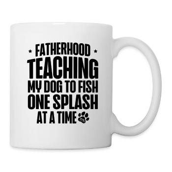 Angeln Hundebesitzer Hundeliebhaber Perfect Fishing Funn - Tasse - Weiß - Rechts