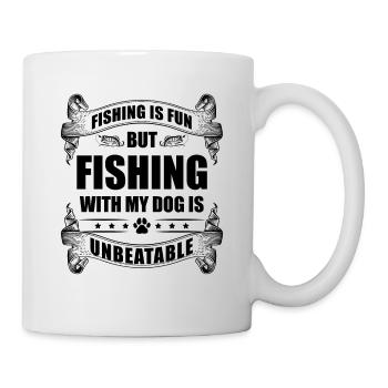Angelhundebesitzer Hundeliebhaber Perfect Fishing Funn - Tasse - Weiß - Rechts