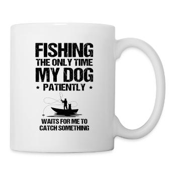 Angelhundebesitzer Hundeliebhaber Perfect Fishing Funn - Tasse - Weiß - Rechts