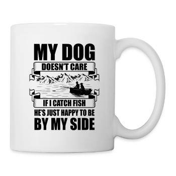Angelhundebesitzer Hundeliebhaber Perfect Fishing Funn - Tasse - Weiß - Rechts