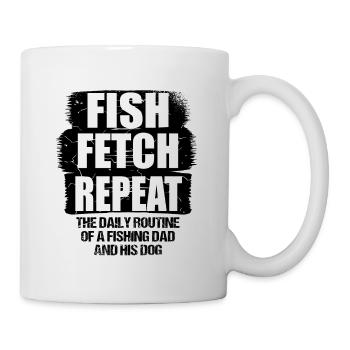 Angelhundebesitzer Hundeliebhaber Perfect Fishing Funn - Tasse - Weiß - Rechts