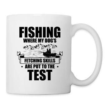 Angeln Hundebesitzer Hundeliebhaber Perfect Fishing Funn - Tasse - Weiß - Rechts