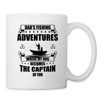 Angeln Hundebesitzer Hundeliebhaber Perfect Fishing Funn - Tasse - Weiß - Rechts
