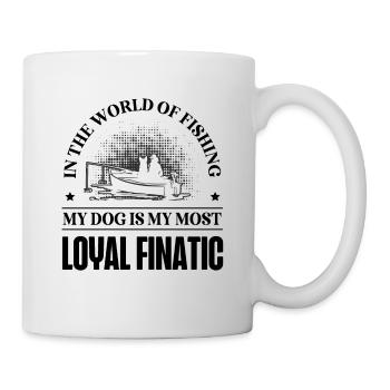 Angeln Hundebesitzer Hundeliebhaber Perfect Fishing Funn - Tasse - Weiß - Rechts