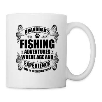 Fishing Granddad Grandpa Fisherman Grandkid Funny - Mug - white - Right