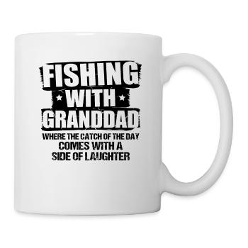 Fishing Granddad Grandpa Fisherman Grandkid Funny - Mug - white - Right