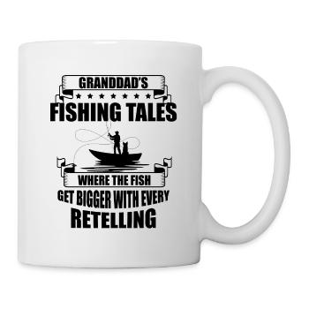 Fishing Granddad Grandpa Fisherman Grandkid Funny - Mug - white - Right