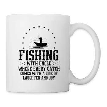 Angeln Onkel Fischer Onkel Lustiger Fisch Perfekt - Tasse - Weiß - Rechts