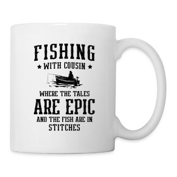 Pêche Cousin Pêcheur Cousins Drôle Poisson Perfec - Mug blanc - blanc - Droite