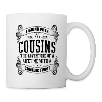 Pêche Cousin Pêcheur Cousins Drôle Poisson Perfec - Mug blanc - blanc - Droite