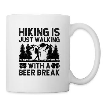 Hiking Hiker Nature Trekking Outdoor Mountaineerin - Mug - white - Right