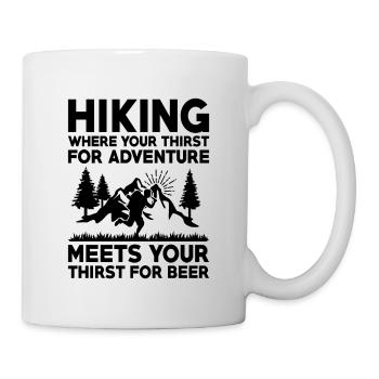 Wandern Wanderer Natur Trekking Outdoor Bergsteigerin - Tasse - Weiß - Rechts
