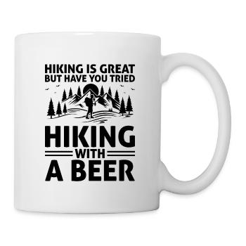 Wandern Wanderer Natur Trekking Outdoor Bergsteigerin - Tasse - Weiß - Rechts