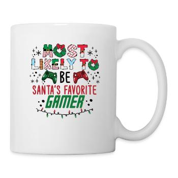 Christmas Xmas Gaming Santa's Favorite Gamer - Mug - white - Right