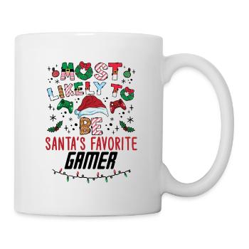 Christmas Xmas Gaming Santa's Favorite Gamer - Mug - white - Right