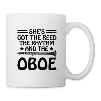 Joueur de hautbois Hautbois Basoonist Marching Band Instrumen - Mug blanc - blanc - Droite