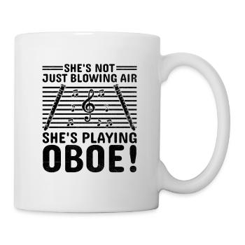 Joueur de hautbois Hautbois Basoonist Marching Band Instrumen - Mug blanc - blanc - Droite