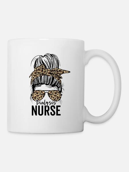 Lustige Dialyseschwester Nephrologie Messy Bun - Tasse - Weiß