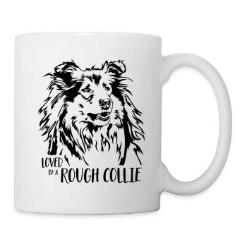 Aimé par un chien Collie rugueux Chien Wilsigns - Mug blanc - blanc - Droite