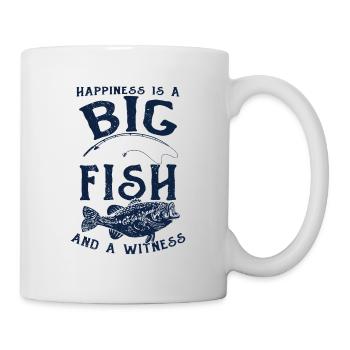 Angler Fishing Gift Idea Happiness Is A Big Fish - Mug - white - Right