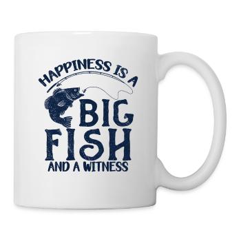Angler Fishing Gift Idea Happiness Is A Big Fish - Mug - white - Right