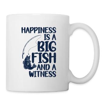 Angler Fishing Gift Idea Happiness Is A Big Fish - Mug - white - Right