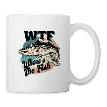 Angler Fishing Gift Idea WTF Where's The Fish - Mug - white - Right