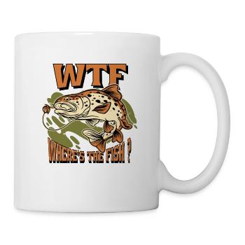 Fishing Angler Gift Idea WTF Where's The Fish - Mug - white - Right