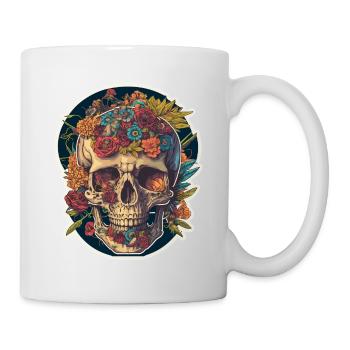 Human Skull & Flowers 21 - Mug - white - Right