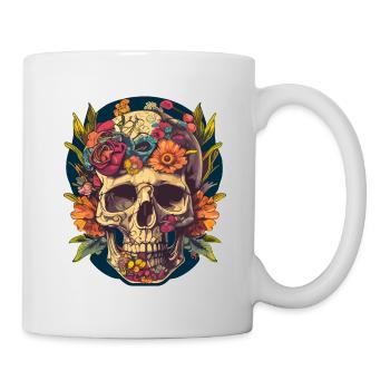 Human Skull & Flowers 23 - Mug - white - Right