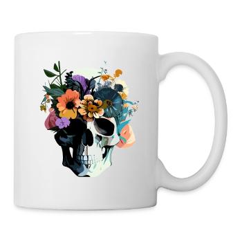 Human Skull & Flowers 38 - Mug - white - Right