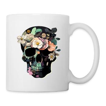Human Skull & Flowers 37 - Mug - white - Right