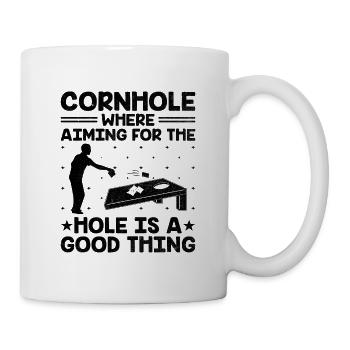 Cornhole Spieler Cornhole Sport Lustig Cornhole Be - Tasse - Weiß - Rechts