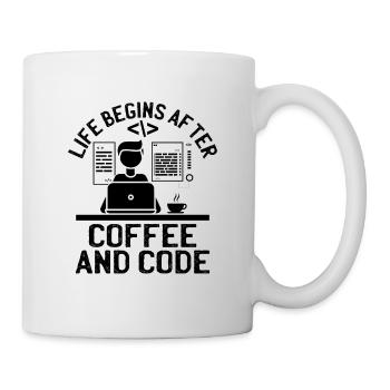 Café Codage Programmeur Codeur Développeur Nerd Coff - Mug blanc - blanc - Droite