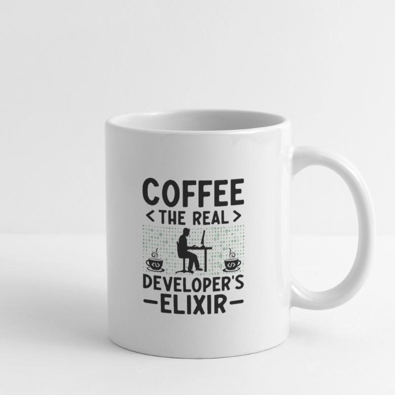 Café Codage Programmeur Codeur Développeur Nerd Coff Mug blanc