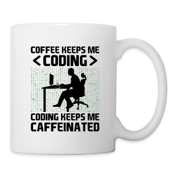 Café Codage Programmeur Codeur Développeur Nerd Coff - Mug blanc - blanc - Droite