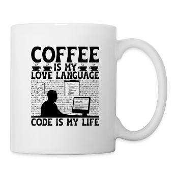 Café Codage Programmeur Codeur Développeur Nerd Coff - Mug blanc - blanc - Droite