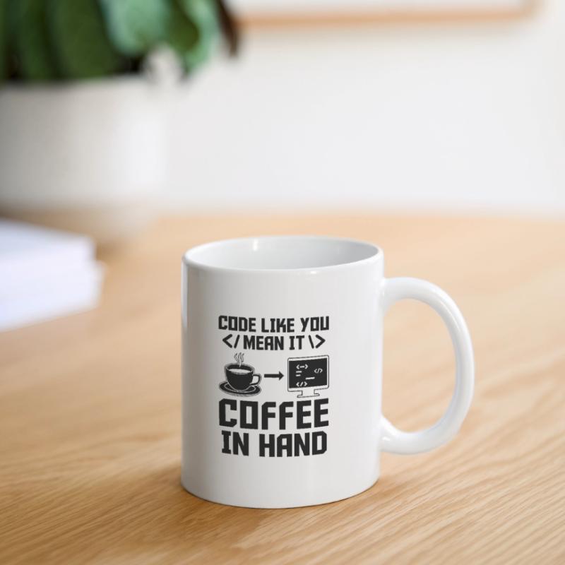 Café Codage Programmeur Codeur Développeur Nerd Coff Mug blanc