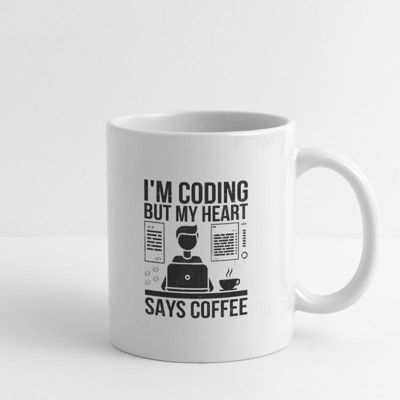 Café Codage Programmeur Codeur Développeur Nerd Coff Mug blanc