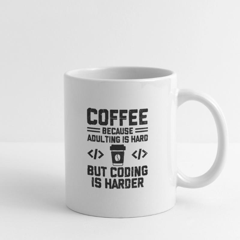 Café Codage Programmeur Codeur Développeur Nerd Coff Mug blanc
