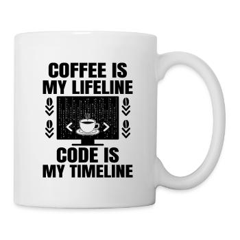 Café Codage Programmeur Codeur Développeur Nerd Coff - Mug blanc - blanc - Droite