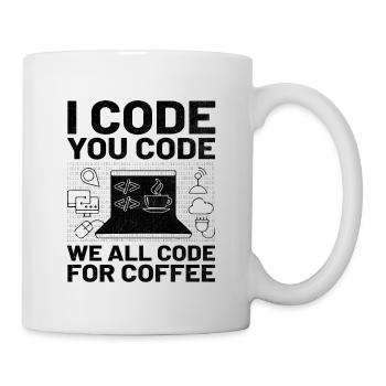 Café Codage Programmeur Codeur Développeur Nerd Coff - Mug blanc - blanc - Droite