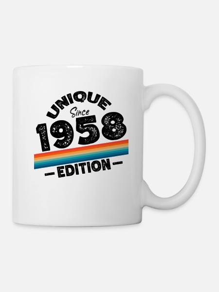 Unique depuis 1958 Edition Anniversaire Vintage 1958 - Mug blanc - blanc
