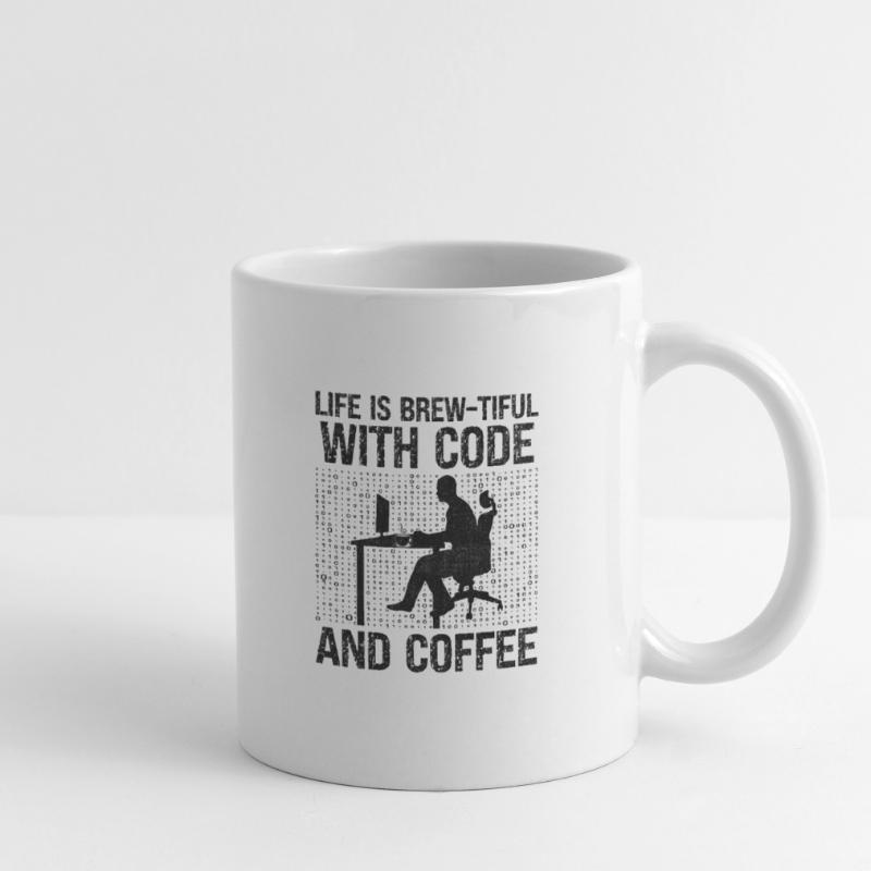 Café Codage Programmeur Codeur Développeur Nerd Coff Mug blanc