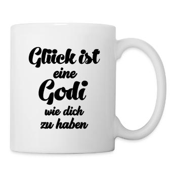 Glück ist es eine Godi wie dich zu haben Taufpatin - Tasse - Weiß - Rechts