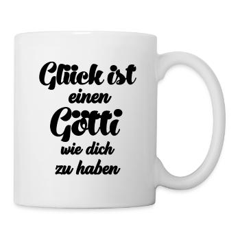 Glück ist es einen Götti wie dich zu haben Schweiz - Tasse - Weiß - Rechts