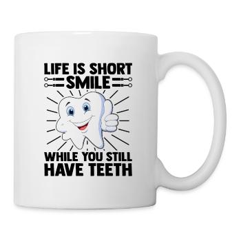 La vie est courte sourire tant que vous avez encore des dents - Mug blanc - blanc - Droite