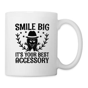 Lächeln Sie groß, es ist Ihr bestes Zubehör Zahnarzt Zahnarzt - Tasse - Weiß - Rechts